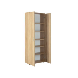 armadio in legno laminato presenta 2 ante e 5 ripiani lunghezza 70 cm, profondità 34 cm e altezza 189 cm.