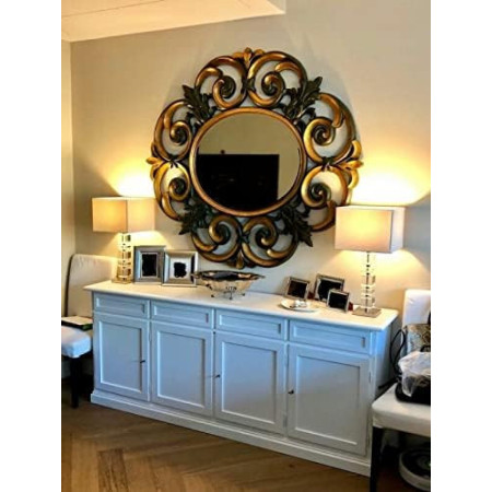Mobile Elegante credenza in legno massello con finitura bianca opaca