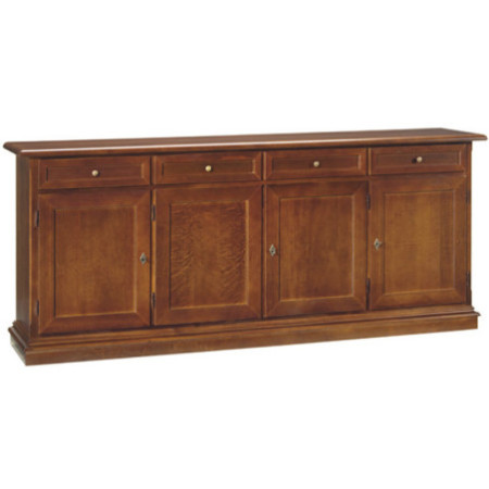 Credenza Classica in Legno Noce Lucido 205x42x85 cm