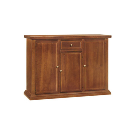 Credenza classica con 3 ante e 1 cassetto finitura noce Legno Massello