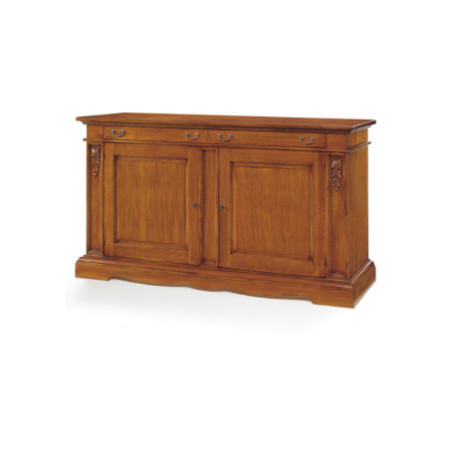Credenza Classica in Legno Noce Stile Bassano 2 Ante e 2 Cassetti
