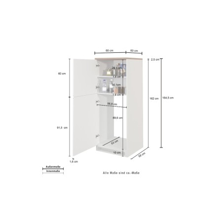 Mobile porta frigo ad incasso 2 ante SOLE