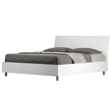 Letto matrimoniale contenitore 160x190 testata inclinata bianco frassino Demas
