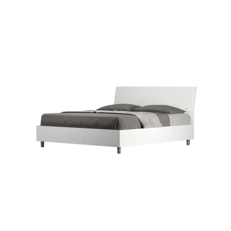 Letto matrimoniale contenitore 160x190 testata inclinata bianco frassino Demas Letto matrimoniale contenitore 160x190 testata inclinata bianco frassino Demas