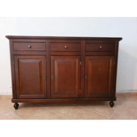 Credenza Classica in Legno Noce Lucido Modello Napoletana Antica
