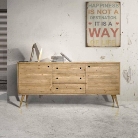 Credenza in legno abete spazzolato naturale