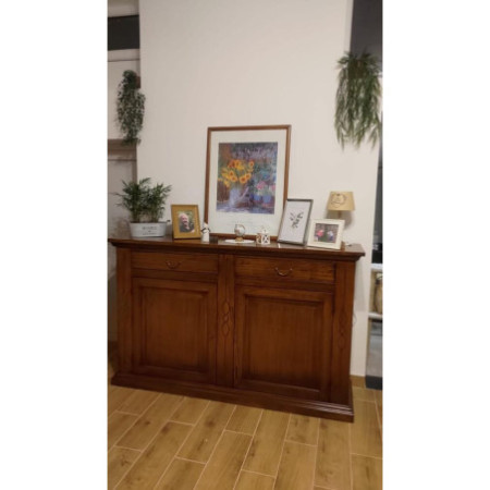Credenza classica in legno massello 2 ante 2 cassetti