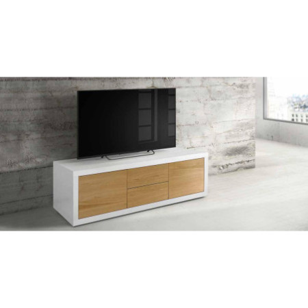 Mobile Porta TV Funzionale in Legno Bicolore: Design e Stile Unico  dimensioni 170x45x50 cm.