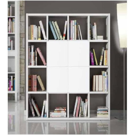 Libreria Moderna Bianco Frassinato con 8 Ante per Casa e Ufficio