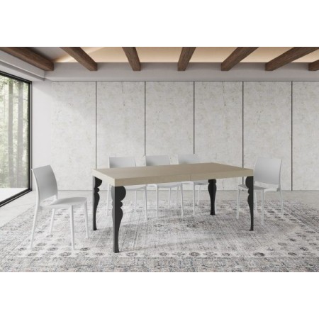 Tavolo allungabile 200/304x90 cm Paxon quercia natura gambe antracite