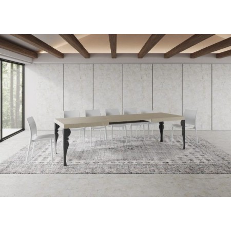 Tavolo allungabile 200/304x90 cm Paxon quercia natura gambe antracite