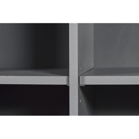 libreria con 4 cassetti in laminato grigio, Con 8 vani giorno, offre un ampio spazio di stoccaggio,