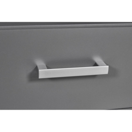 Scaffale multifunzionale: 4 cassetti e 8 vani in laminato grigio