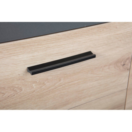 Credenza moderna in laminato antracite e frontale quercia