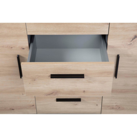 Credenza Essenziale in Laminato Antracite e Quercia