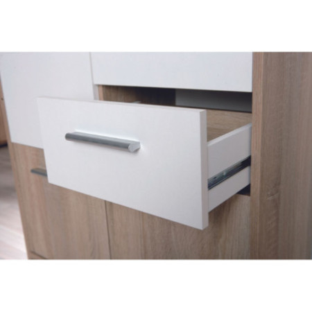 Credenza contemporanea rovere e bianco, perfetta per ogni casa