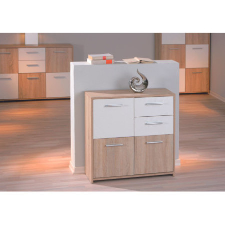 Credenza contemporanea rovere e bianco, perfetta per ogni casa