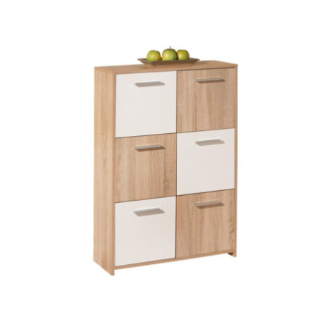 Credenza moderna rovere e bianco 6 cassetti elegante e funzionale
