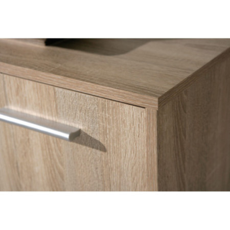 Elegante credenza moderna con 6 cassetti in rovere e bianco