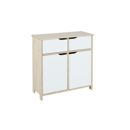 Credenza moderna in legno massello di acero con 2 ante e 2 cassetti