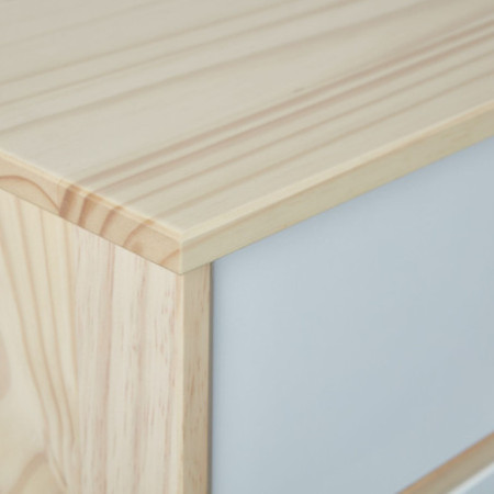 Credenza 2 ante 2 cassetti Inter Link, realizzata con legno massello acero e ante in MDF colore bianco latte