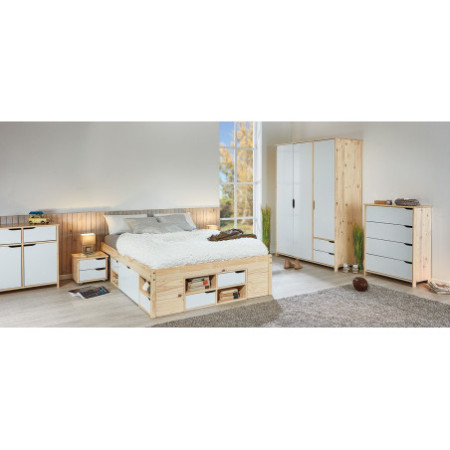 Credenza Moderna 2 Ante e 2 Cassetti Inter Link in Legno Massello