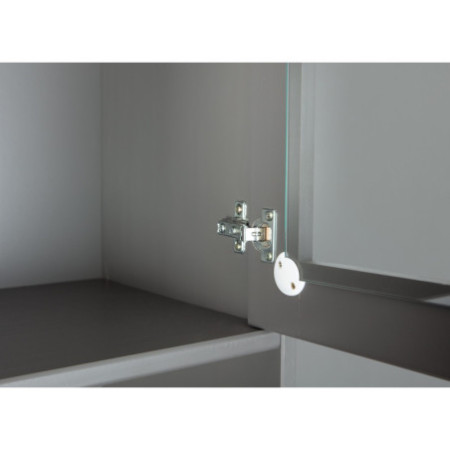 Cristalliera in pino massiccio verniciato grigio con top marrone seppia, stile moderno