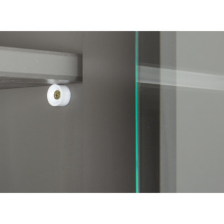 Cristalliera moderna in pino massiccio grigio verniciato ad acqua