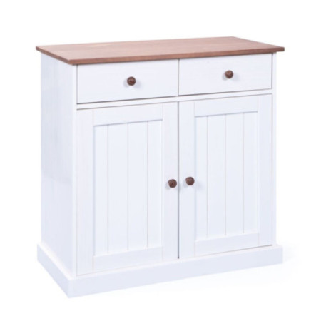Design classico: credenza 2 ante 2 cassetti in pino bianco