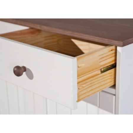 Design classico: credenza 2 ante 2 cassetti in pino bianco