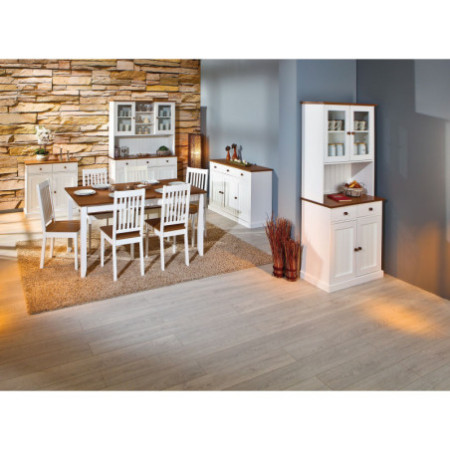 Design classico: credenza 2 ante 2 cassetti in pino bianco