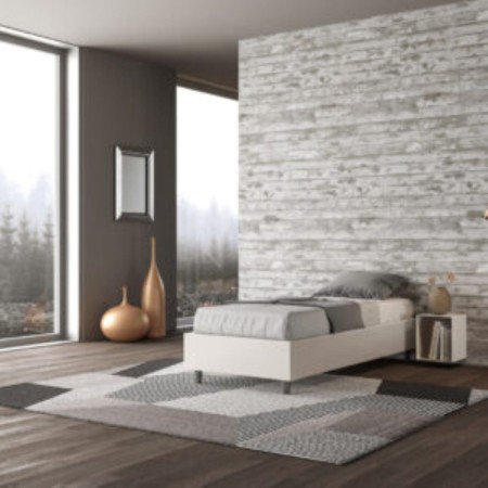Letto Azelia Singolo similpelle 80x200 cm