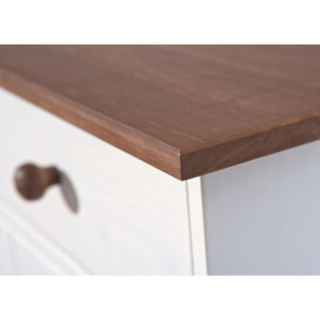 Credenza solida in pino bianco e marrone per ogni ambiente