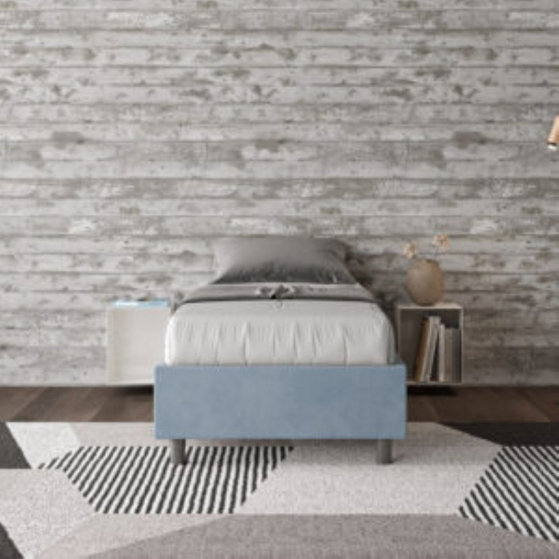 Letto Azelia Singolo Microfibra 80x190 cm Letto Azelia Singolo Microfibra 80x190 cm