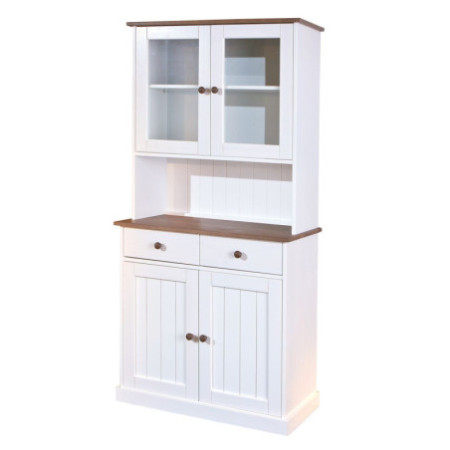 Cristalliera Misure: 90x45x181 cm. Maniglie in legno a pomello, cerniere e guide metalliche