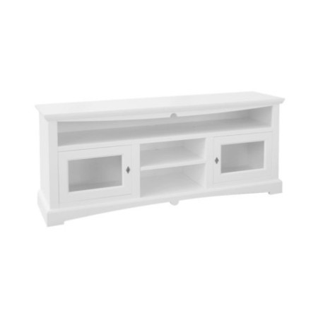 Elegante Mobile Porta TV modello Goccia Bianco con Vani e Ante in Vetro