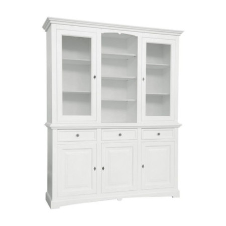 Cristalliera classica bianca in legno massello Stile e funzionalità
 misura 170x46x220 cm