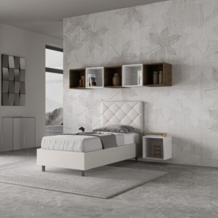 Letto Priya Singolo similpelle 80x190 cm Letto Priya Singolo similpelle 80x190 cm