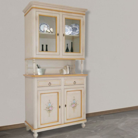 Cristalliera Classica in Legno Avorio Anticato Eleganza e Stile