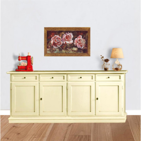 Credenza Avorio con con 4 ante e 4 cassetti per Arredi Eleganti