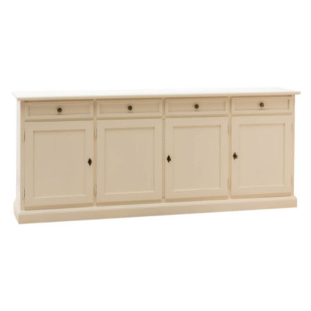 Credenza Avorio Classica in Legno e MDF 205x42x86 cm