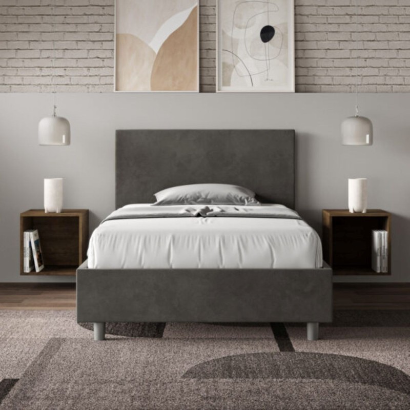 Letto una piazza e mezza microfibra Adele 120×190 Letto una piazza e mezza microfibra Adele 120×190