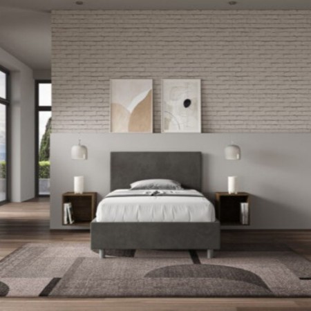 Letto una piazza e mezza microfibra Adele 120×190 Letto una piazza e mezza microfibra Adele 120×190