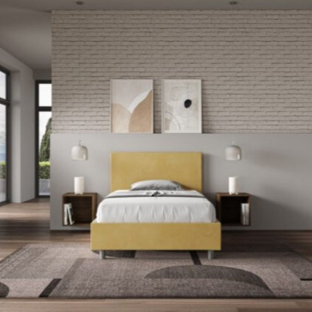 Letto una piazza e mezza microfibra Adele 120×190 Letto una piazza e mezza microfibra Adele 120×190