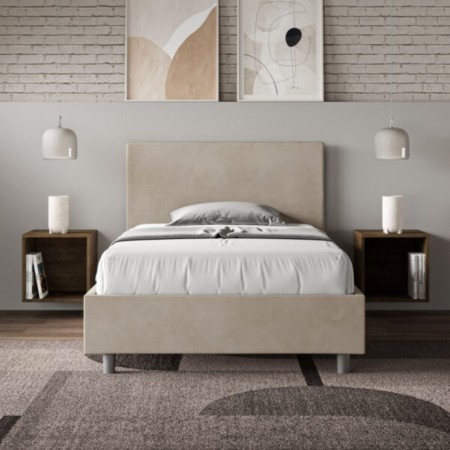Letto una piazza e mezza microfibra Adele 120×190 Letto una piazza e mezza microfibra Adele 120×190