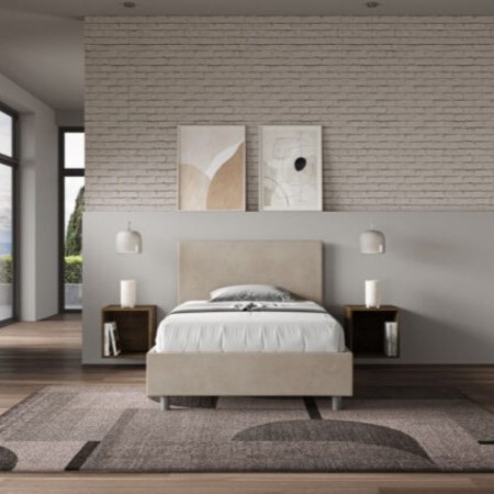 Letto una piazza e mezza microfibra Adele 120×190 Letto una piazza e mezza microfibra Adele 120×190