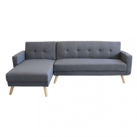 Divano con Penisola Letto GRIGIO SCURO MELANGE in metallo e legno