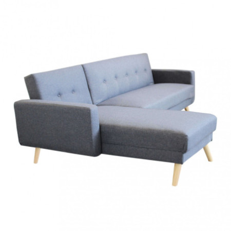 Divano con Penisola Letto GRIGIO SCURO MELANGE in metallo e legno