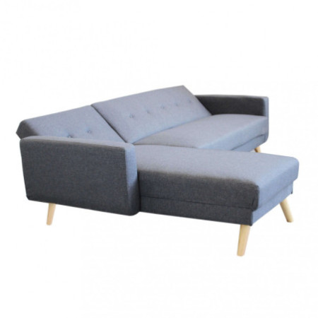 Divano con Penisola Letto GRIGIO SCURO MELANGE in metallo e legno