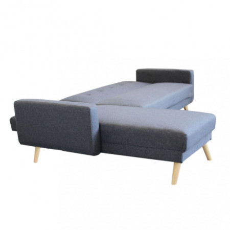 Divano con Penisola Letto GRIGIO SCURO MELANGE in metallo e legno